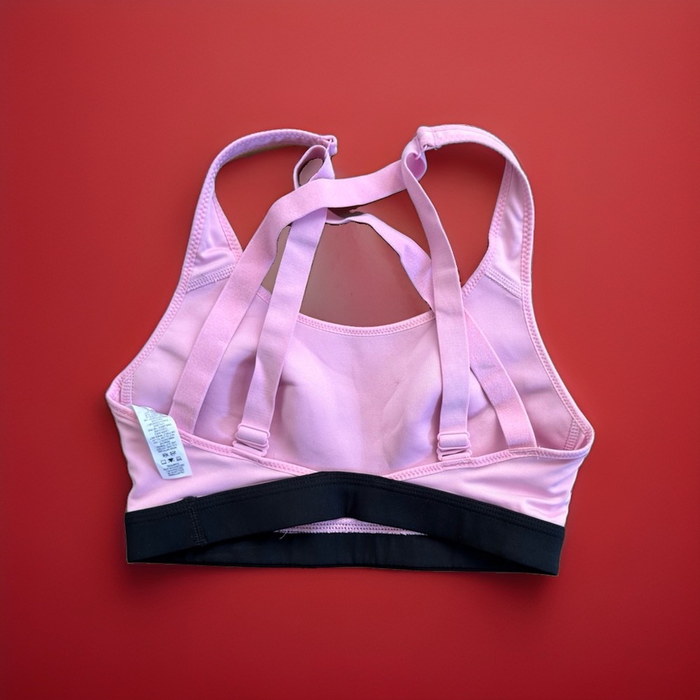 Nike Dri-FIT Indy Sports Bra Women's Size S Pink Light Support Strappy Yoga Gym - Picture 2 of 4